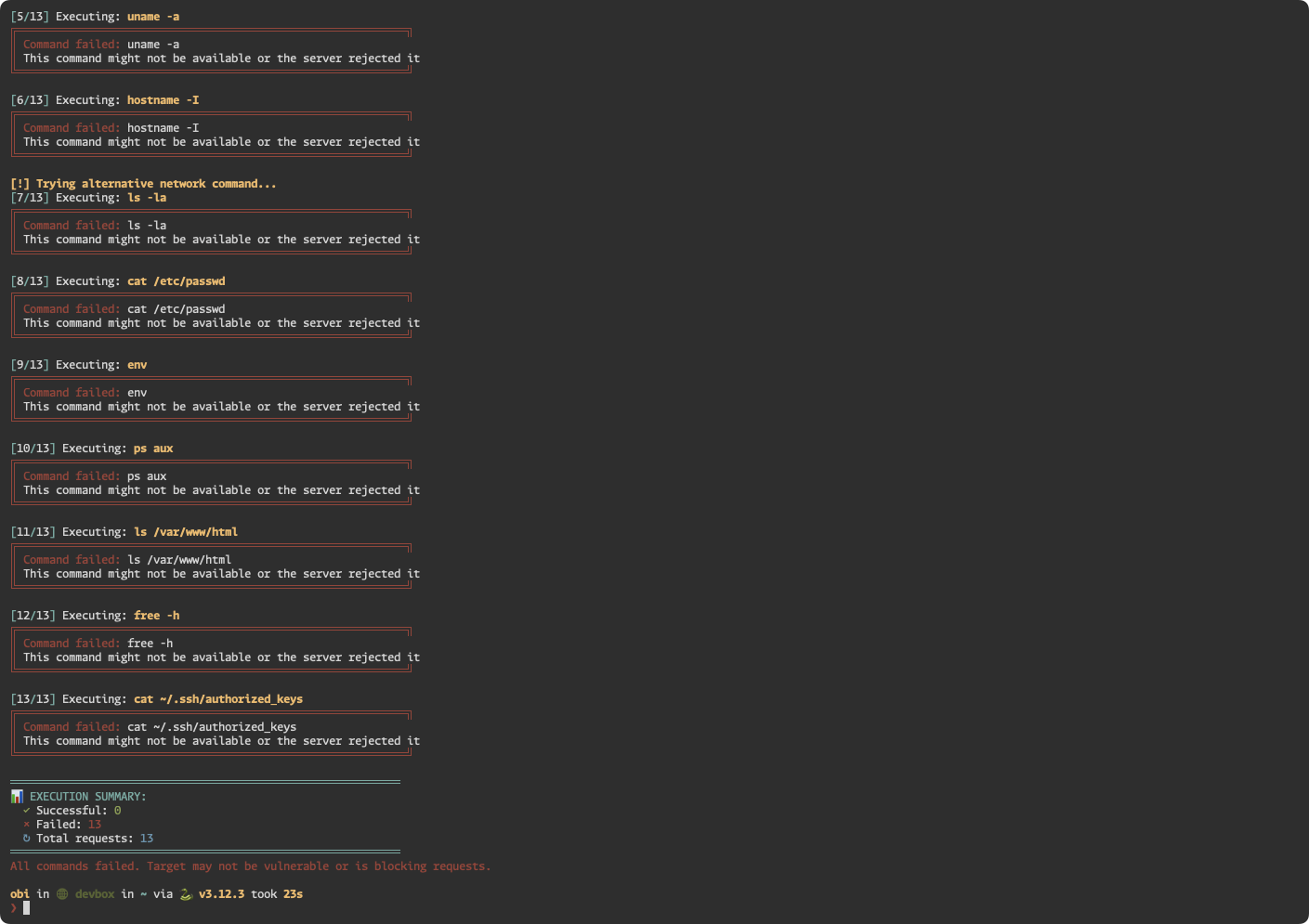 Exploit Tool Failing