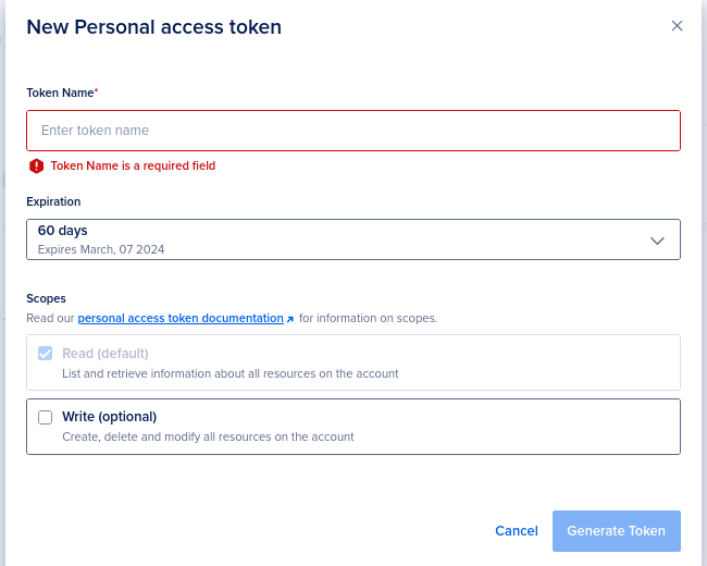 create new DO API Token