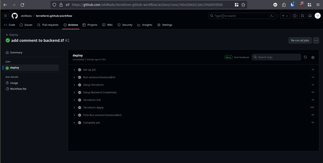 All Deploy Steps Successful