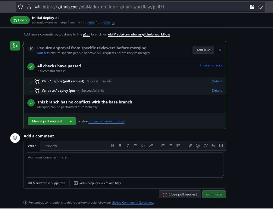 Plan workflow succeeds